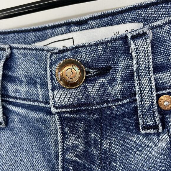 AYR The Must Jeans Size 27 Wide Leg Jeans High Rise Raw Hem Medium Wash - Picture 3 of 8